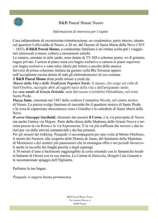 B&B Pascal House Nuoro_Iun E5016 외부 사진